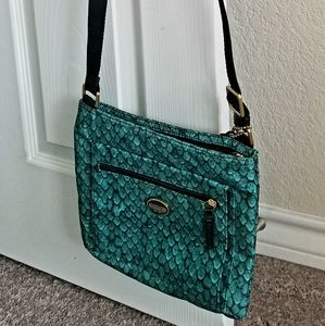 Coach crossbody bag turquoise and black